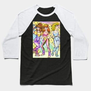 80s Girls Aerobics Baseball T-Shirt